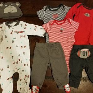 3 month lot of football themed clothing